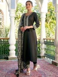 Embroidered Rayon Suit Set